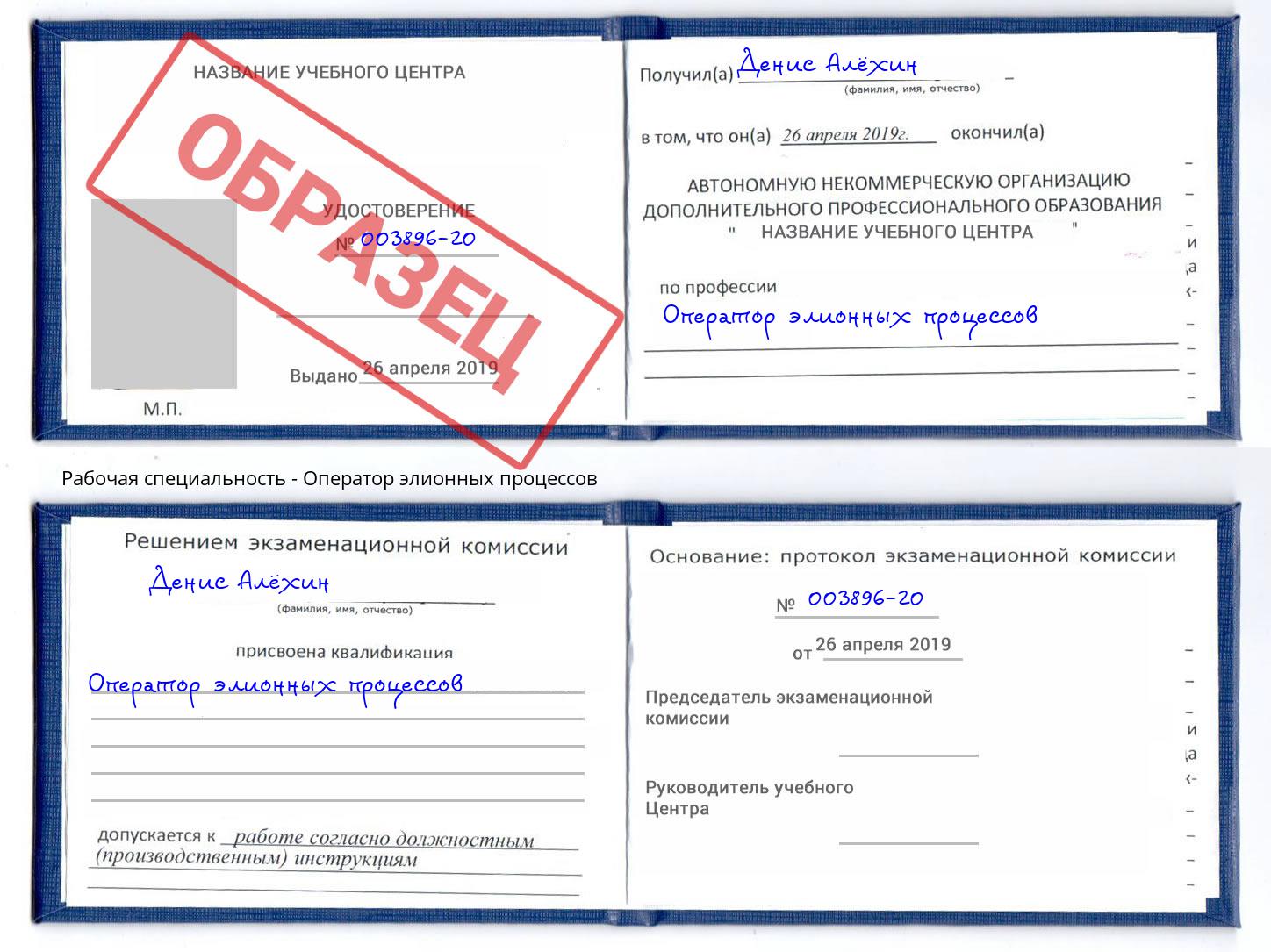 Оператор элионных процессов Грязи